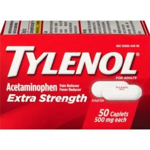 Tylenol Extra Strength Acetaminophen 500 MG Caplets, 50 Count